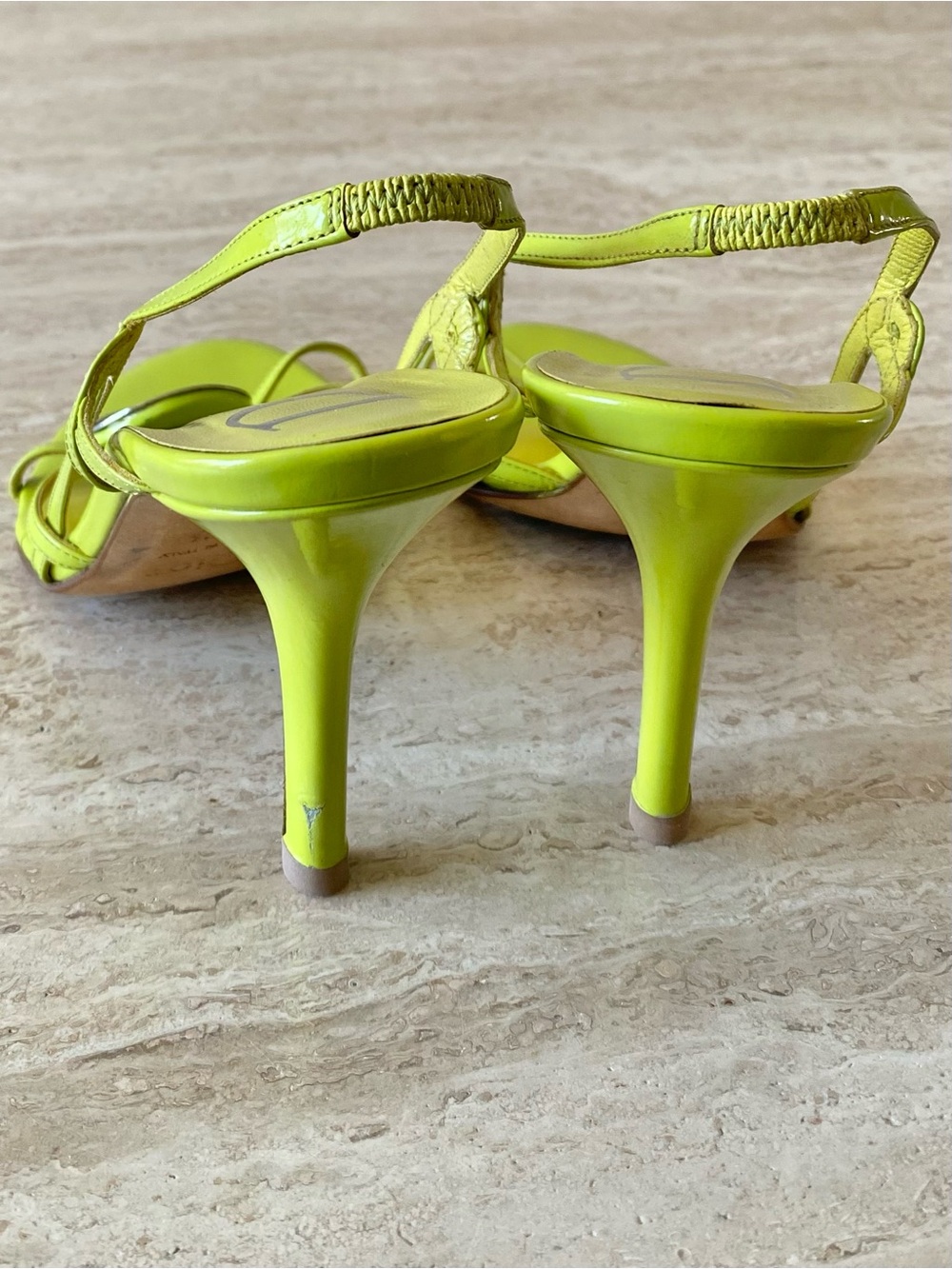 Vintage Dior Circle Logo Appliqué Slingback Sandal Heels - Picture 8 of 11